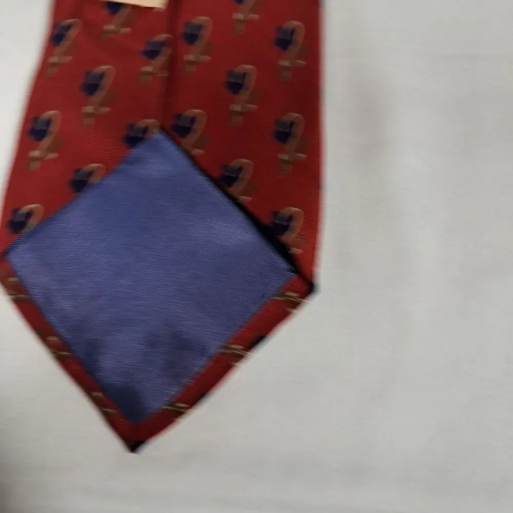 Aquascutum of London Flower Print Design Red Silk Tie Made‎ in Italy Joe Merten